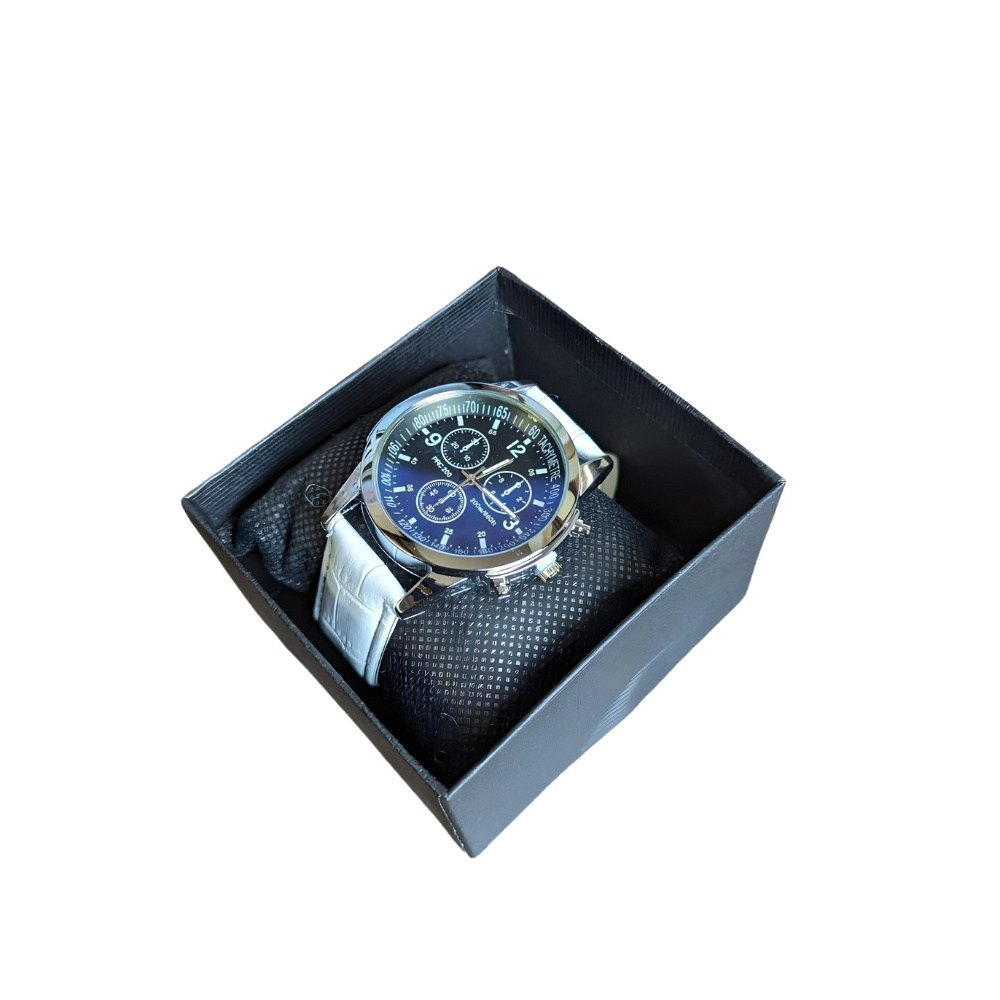 Men's Fashion White And Blue Watch