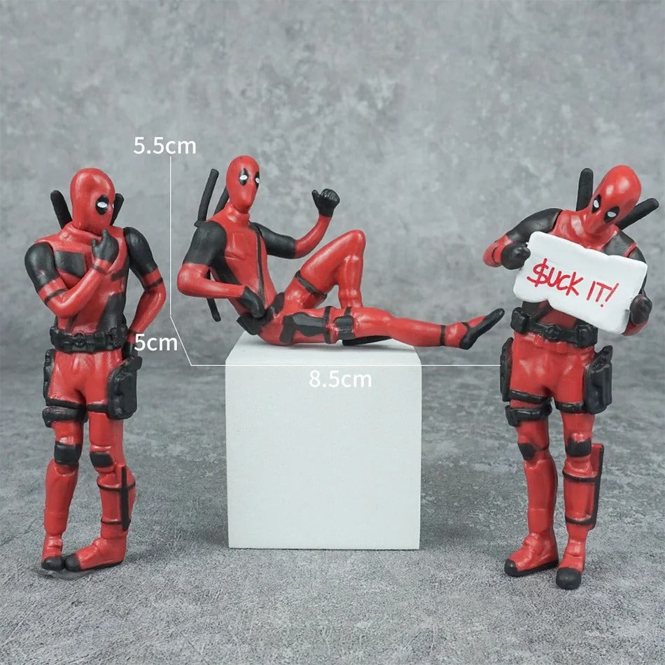 Deadpool Desk Accesories 6 Pcs Model Figure Toys
