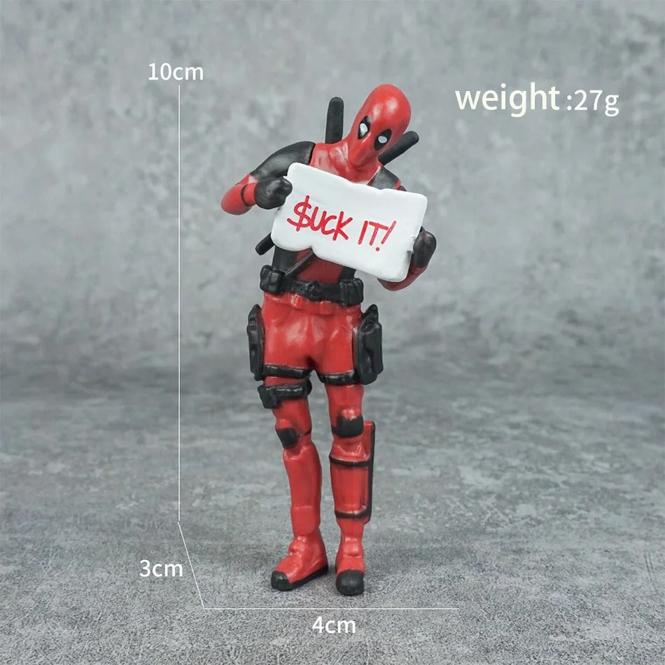 Deadpool Desk Accesories 6 Pcs Model Figure Toys