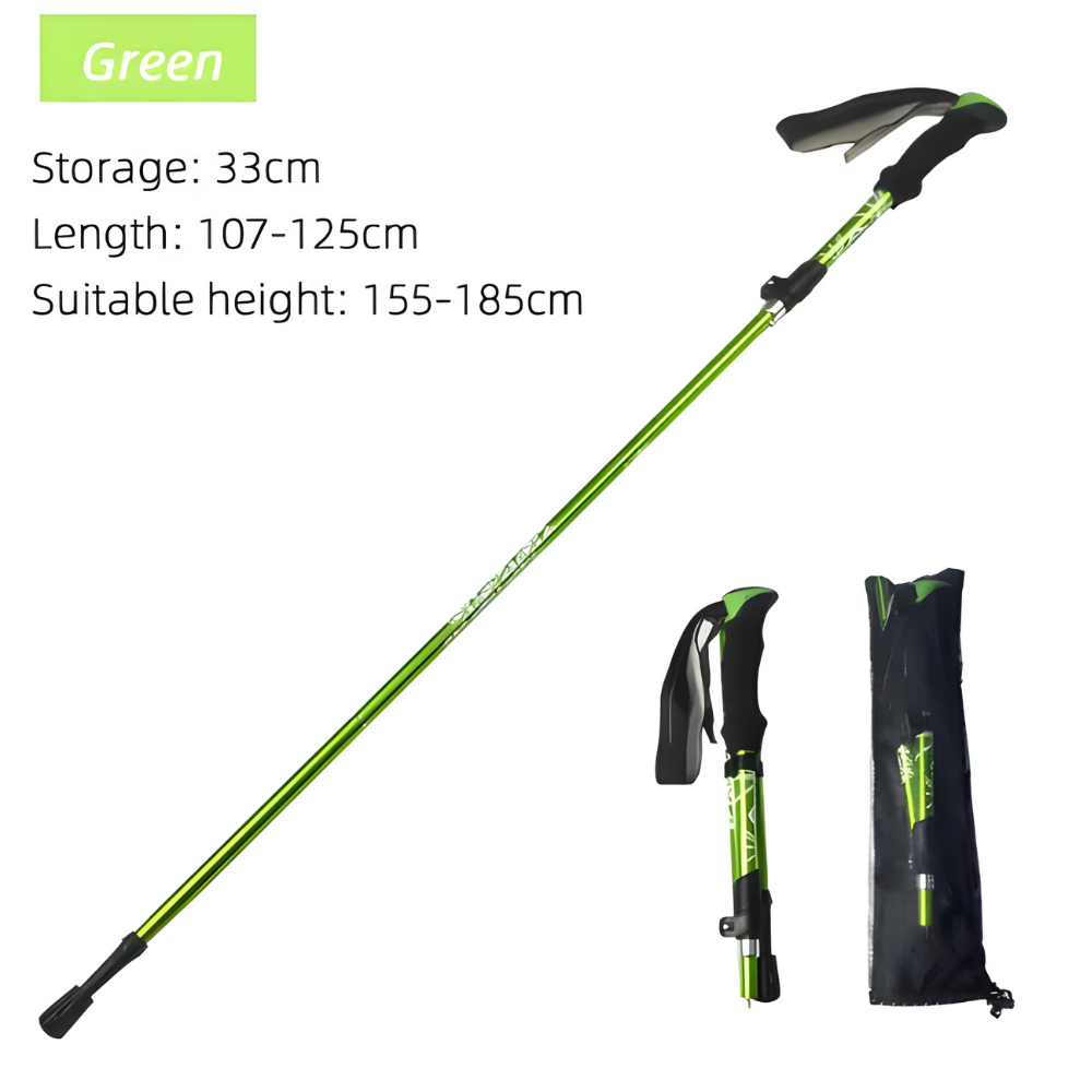 Foldable Hiking Stick Outdoor Camping Portable Pole 4