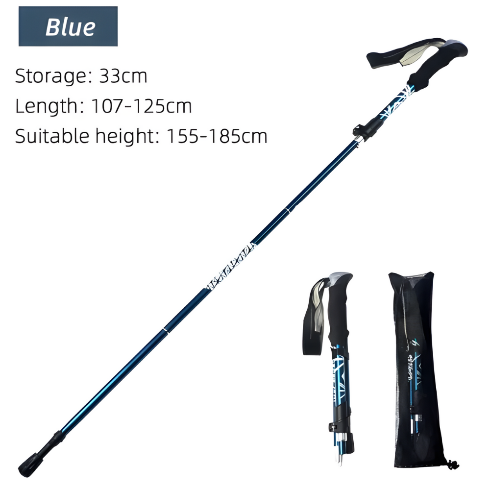Foldable Hiking Stick Outdoor Camping Portable Pole 5