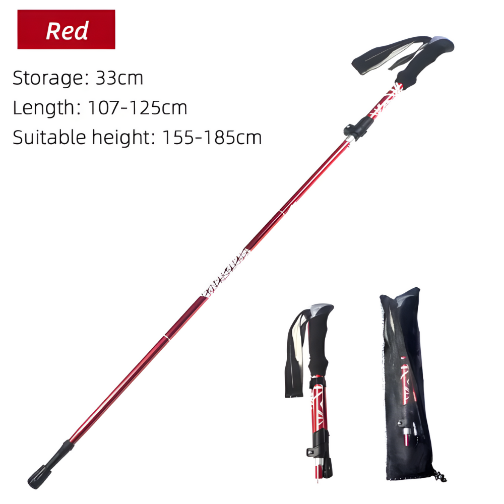 Foldable Hiking Stick Outdoor Camping Portable Pole 6