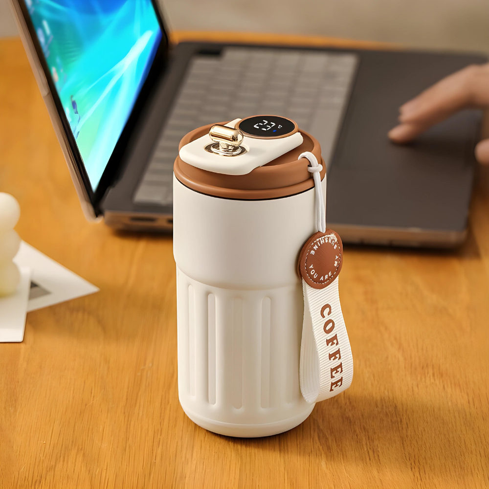 Smart Insulated Coffee Mug Thermal Stainless Steel Flask 6