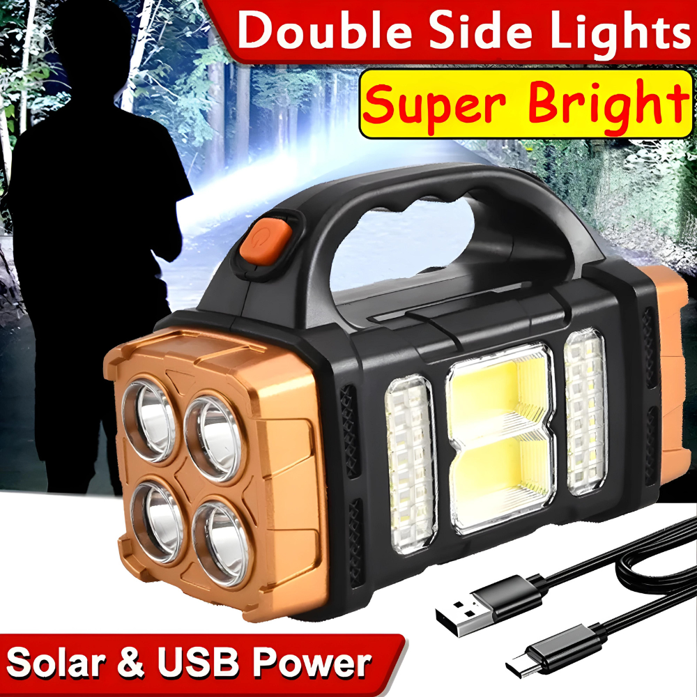 Solar Handheld Rechargeable Led Flashlight 4