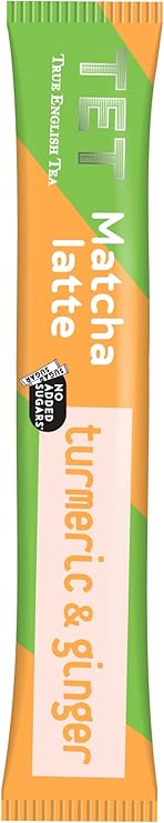 TET Matcha Latte Tumeric& Ginger, Green Tea Based Drink, 10 x 7g Sticks