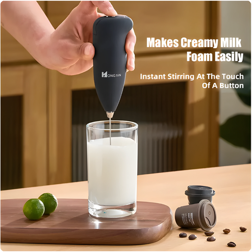 Electric Portable Milk Frother Black 4