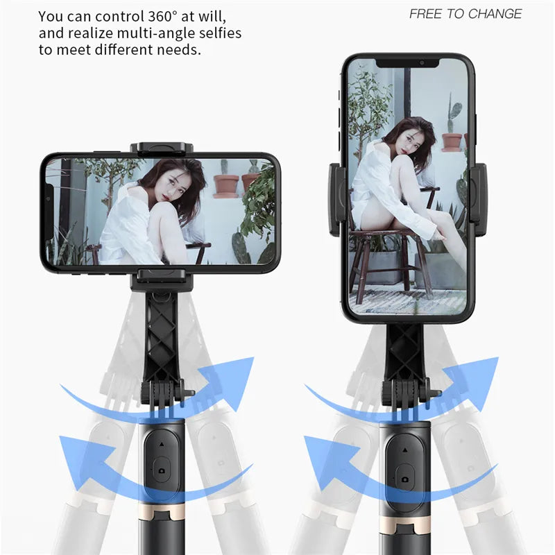 Gimball Stabiliser Selfie Stick For IOS And Android Foldable