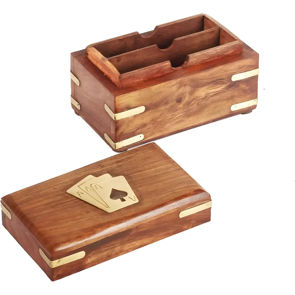 Handmade Wooden Card Box 2 Decks 4