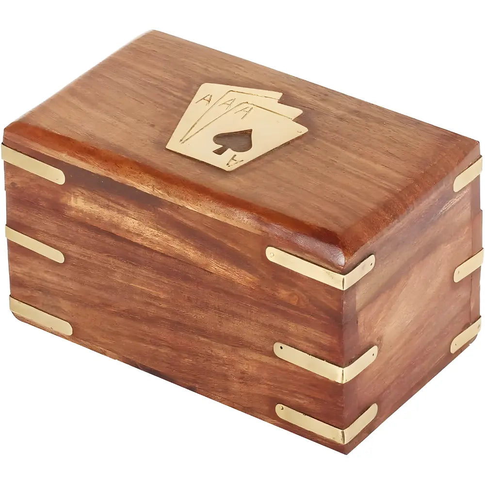 Handmade Wooden Card Box 2 Decks 