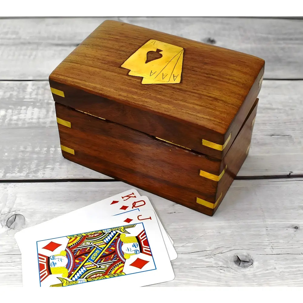 Handmade Wooden Card Box 2 Decks 6