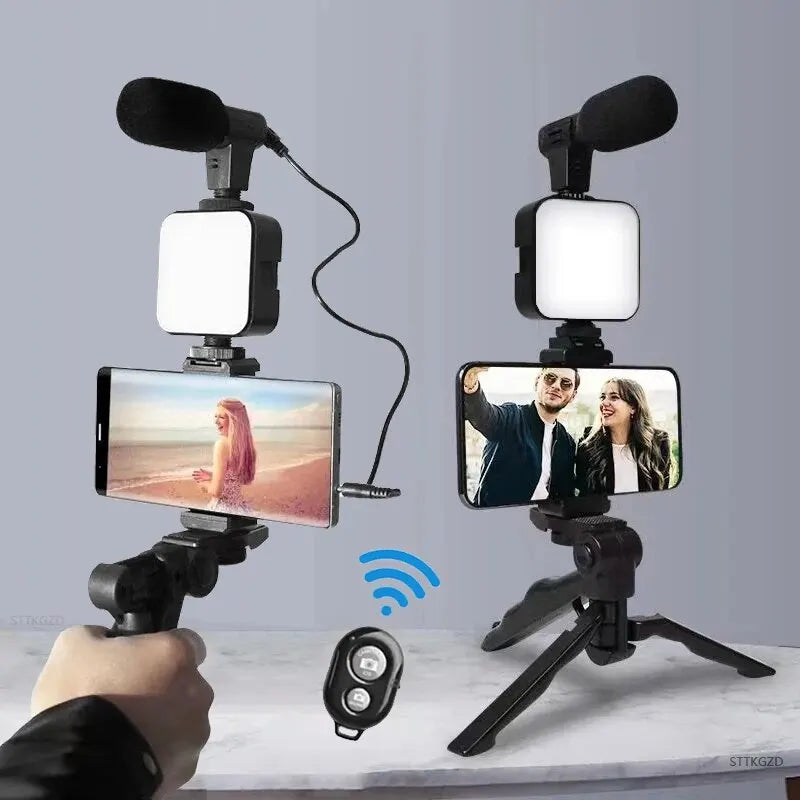 Smartphone Vlogging Kit Tripod And Mini Microphone LED 1