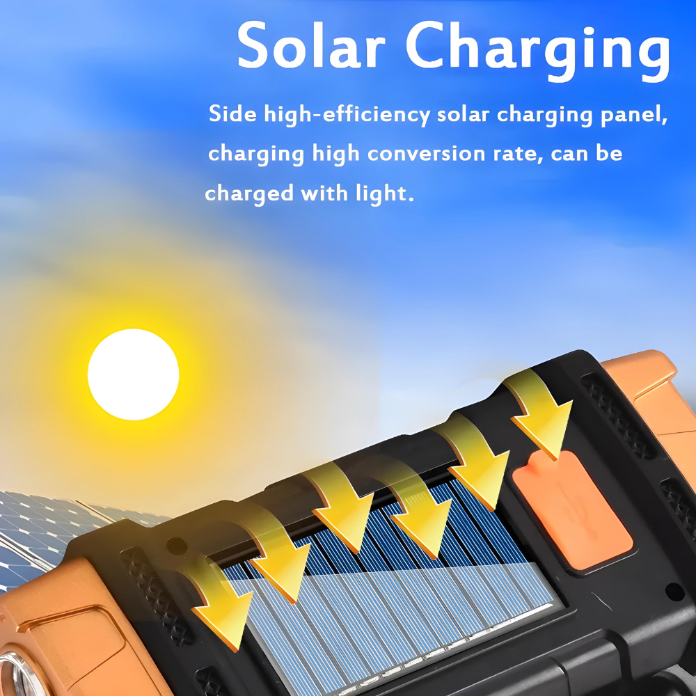 Solar Handheld Rechargeable Led Flashlight 6