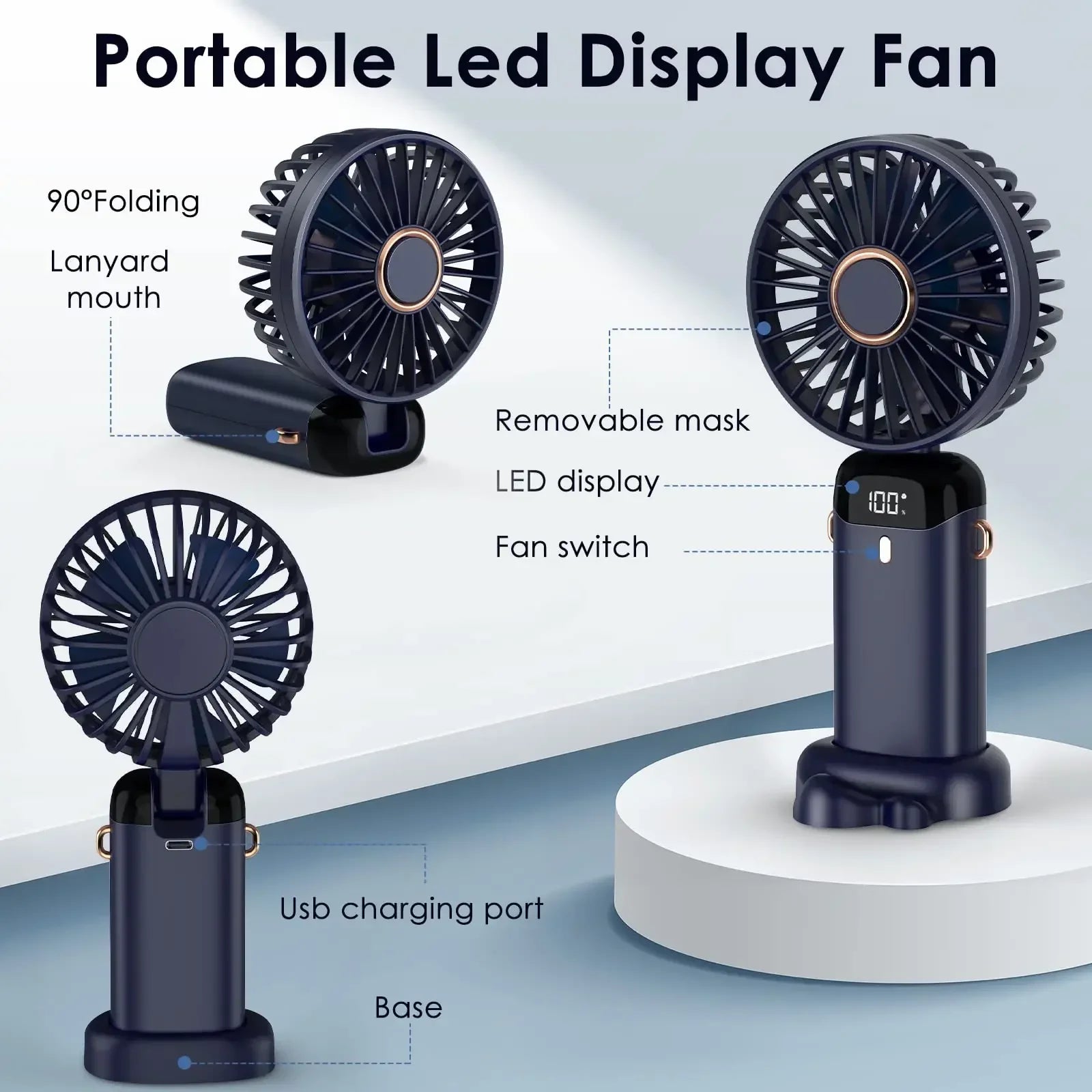 USB Electric Portable Fan Air Conditioner White 5