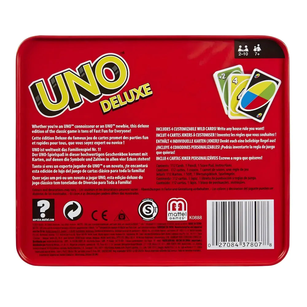 Uno Deluxe Fast Fun Card Games Tin 4