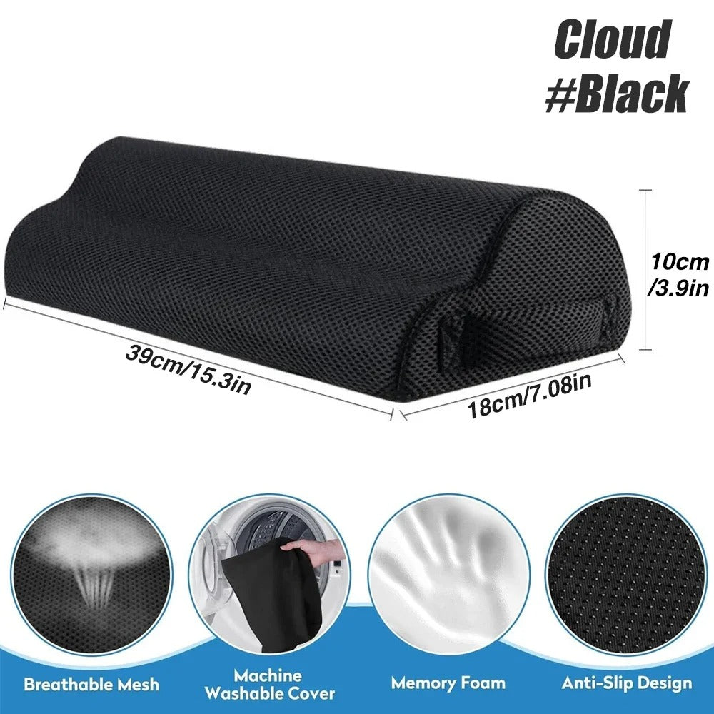 1Pc Foot Rest Under Desk Memory Foam Non Slip Black